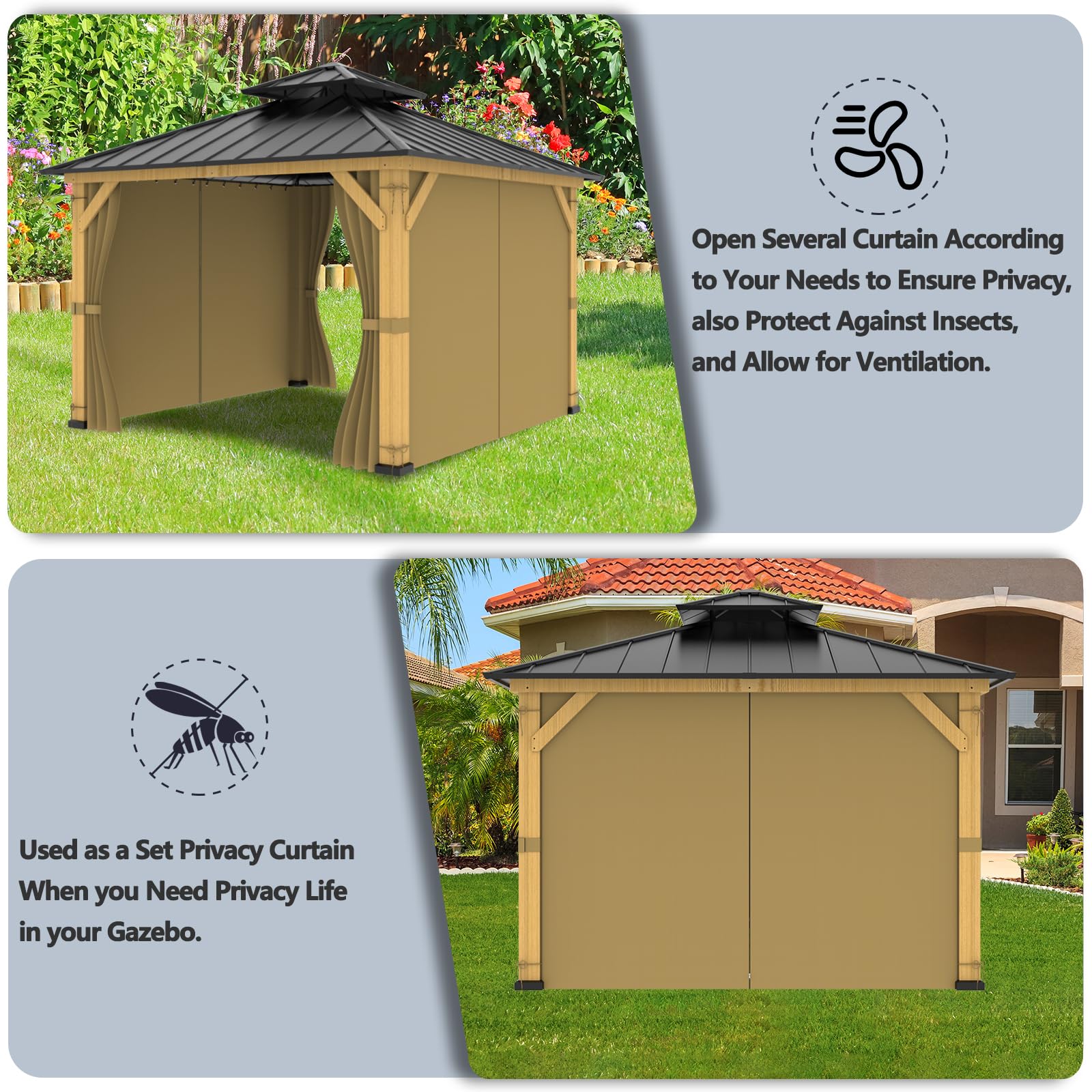 Ai様 Gazebo Wall Panels Gazebo 10x12 MELLCOM Gazebo Universal